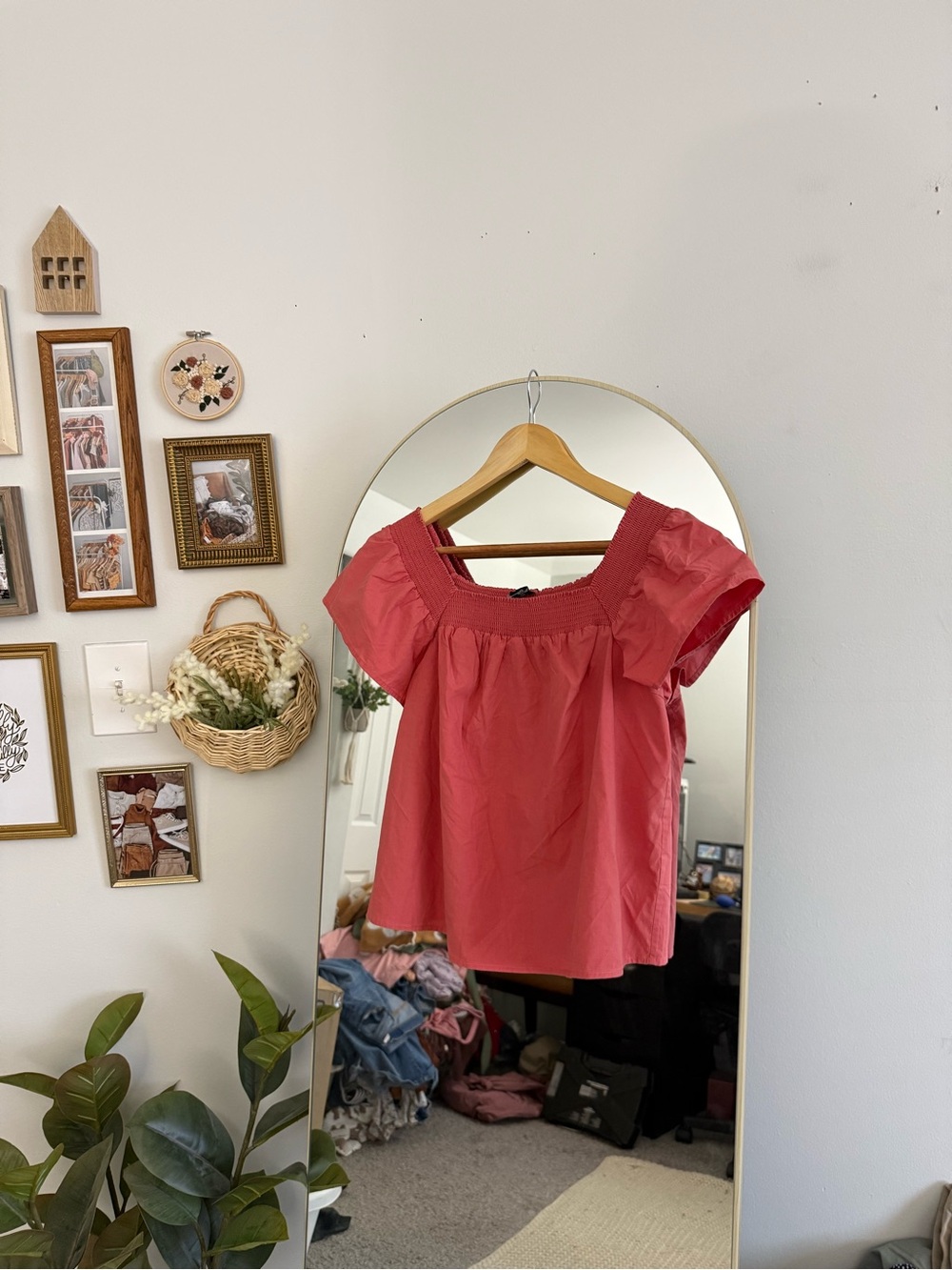 Rails Coral Pink Square Neck Cotton Top - Picture 2 of 5